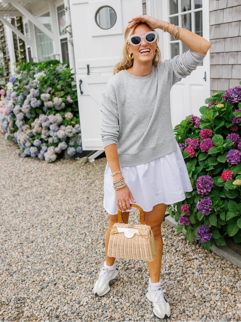 M Addison Bay Mixed Soft Luxe Long Sleeve Harper Dress